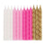 Pink White & Gold Spiral Birthday Candles 24ct.