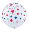 3' Qualatex Red and Blue Stars Latex Balloon 2CT.