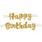 Gold Script Happy Birthday Banner