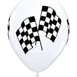 11" Qualatex Racing Flags Latex Balloon 50ct.