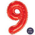 34" Red Number 9 Balloon