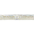 Gold & Silver Radiant Cross Communion Foil Banner-12FT