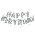 14" Silver Happy Birthday Letter Balloon Banner