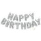 14" Silver Happy Birthday Letter Balloon Banner