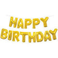 14" Gold Happy Birthday Letter Balloon Banner