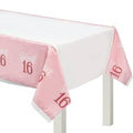 BLUSH SIXTEEN PLASTIC TABLE COVER
