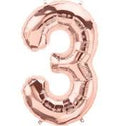 34" Rose Gold Number 3 Balloon