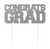 SILVER CONGRATS GRAD GLITTER CAKE TOPPER