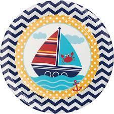 Ahoy Matey Nautical 9" Plates 8ct