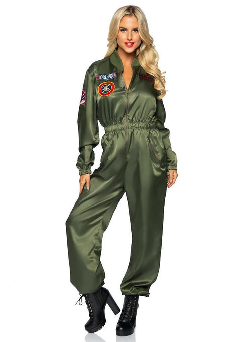Top Gun Parachute Flight Suit Women's Costume Medium (8-10)