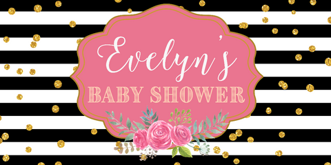 Sparkling Floral Baby Shower Custom Banner