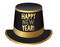 Happy New Year Top Hat - Black, Gold