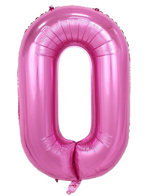 34" Pink Number 0 Balloon