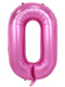 34" Pink Number 0 Balloon
