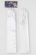Adult Female Long Satin Gloves-White