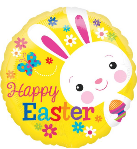 18" Happy Easter Yellow 2-sided Balloon