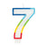 Rainbow Border Number 7 Birthday Candle