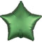18" Luxe Satin Green Star Balloon