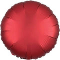 18" Luxe Satin Red Round Balloon