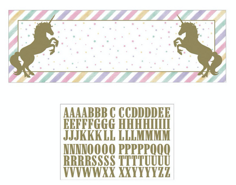 UNICORN SPARKLE CUSTOM GIANT PARTY BANNER W/LETTERS