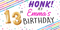 13th Balloon Birthday Custom Banner