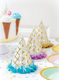 8CT FOIL ICE CREAM PARTY HATS