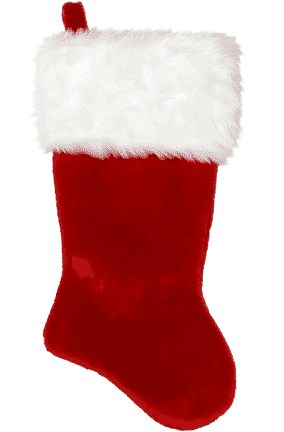 17" Red Plush Stocking w/White Plush Cuff
