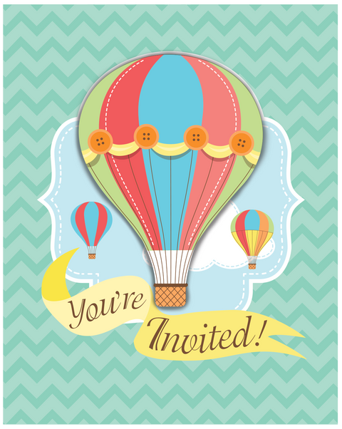 Up Up Away Invitations 8ct