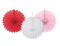 White Pink & Red Mini Decorative Fans 6" 3ct