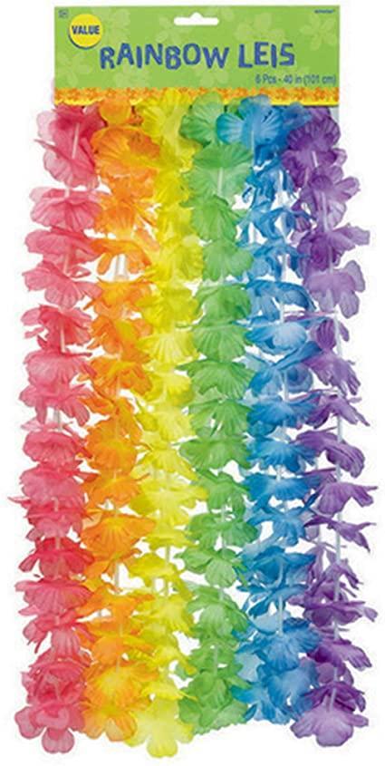 Floral Value Pack Rainbow Leis 6ct.