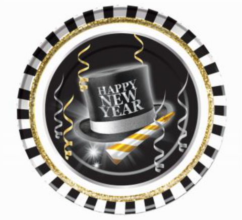 NEW YEAR'S PAPER PLATES - 9"