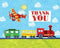 On The Go Transportation Thank You Cards 8ct