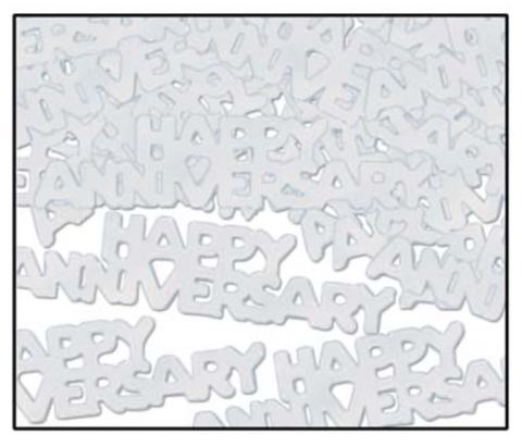 Happy Anniversary Fancy Confetti - SILVER