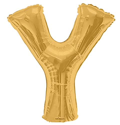 34"  Gold Letter Y Balloon
