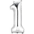 34" Silver Number 1 Balloon