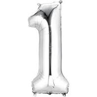 34" Silver Number 1 Balloon