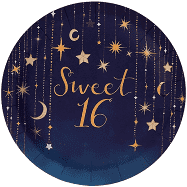 Starry Night Sweet 16 9" Plates 8ct
