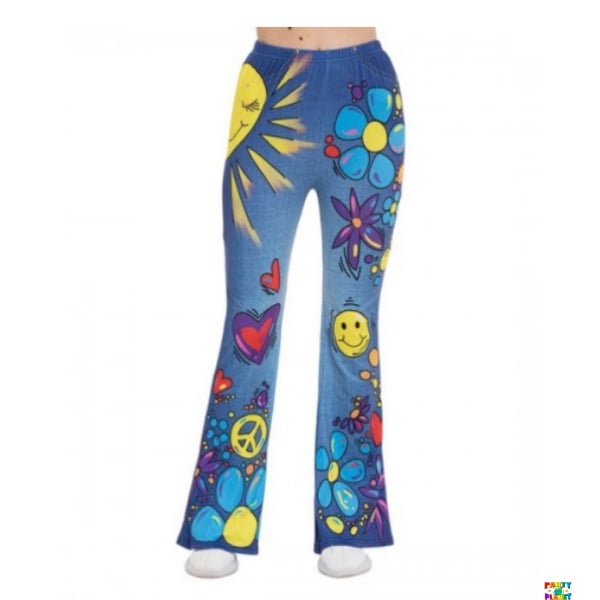 70'S RETRO HIPPIE BELL BOTTOM PANTS - OS