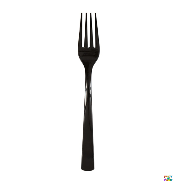 Black Solid Plastic Forks 18ct.