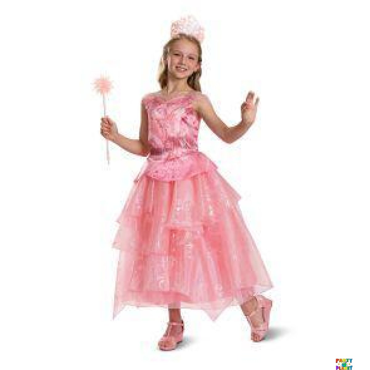 GLINDA PINK DRESS DELUXE CHILD COSTUME M 7 TO 8 - Image 1