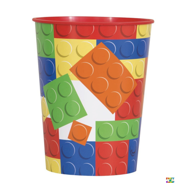 BUILDING BLOCKS BIRTHDAY 16OZ PLASTIC CUP
