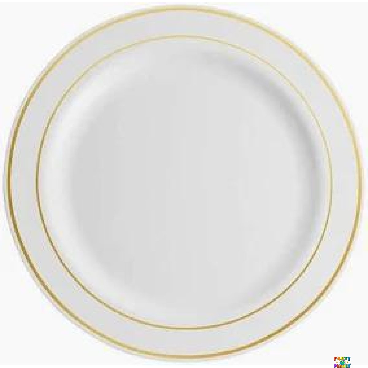 7.5" WHITE PLATE W/ GOLD HOT STAMP -10CT - Image 1
