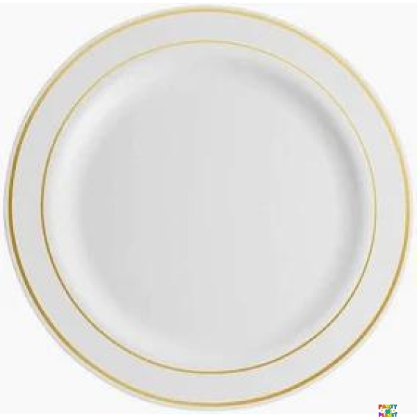 7.5" WHITE PLATE W/ GOLD HOT STAMP -10CT