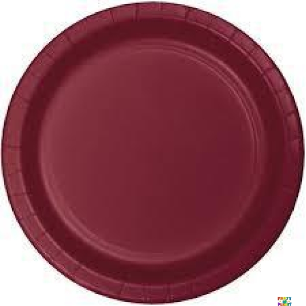 Burgundy 9" Paper Plates 24ct