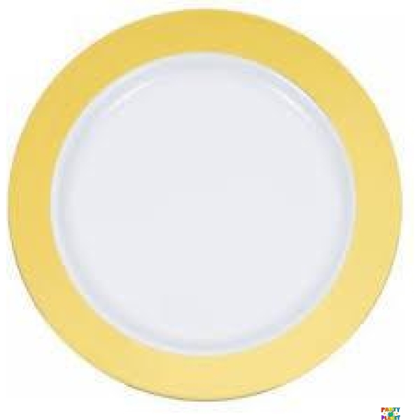 9" WHITE PLATE W/ GOLD HOT STAMP - 8CT