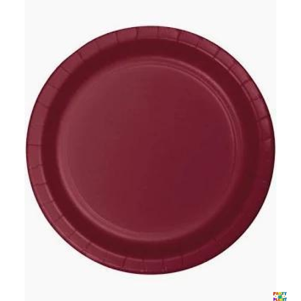 Burgundy 7" Paper Plates 24ct