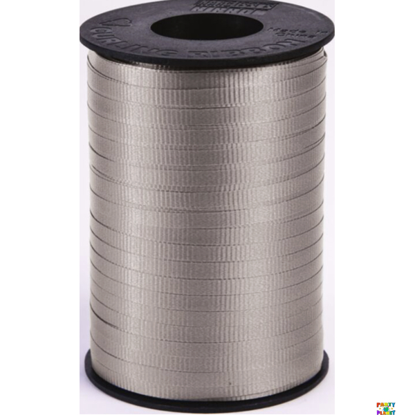 500YD Crimped Curl Ribbon Silver