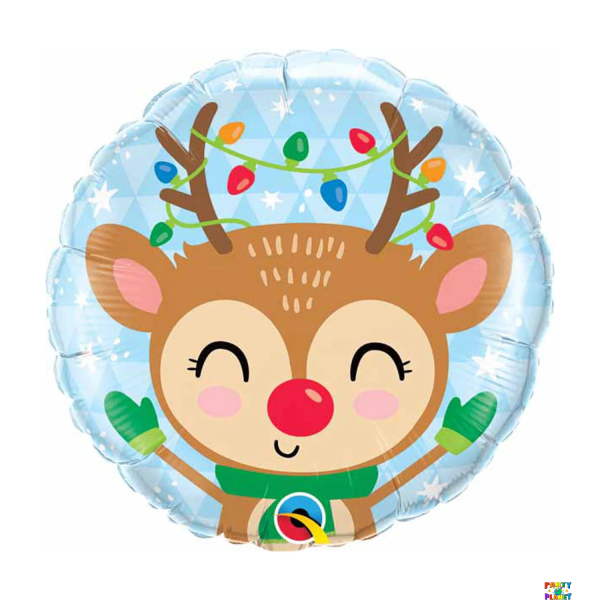 18" Reindeer & Colored Lights Balloon