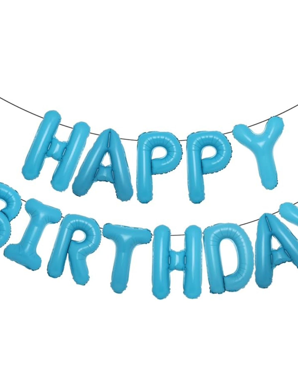 14" Pastel Blue Happy Birthday Letter Balloon Banner