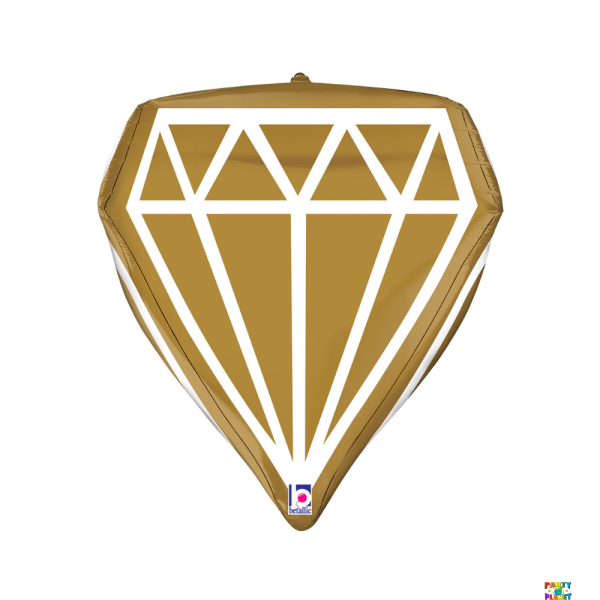 24" Gem Gold Diamond Balloon